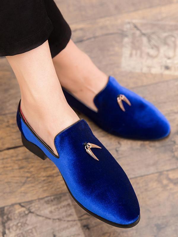 Men's Minimalist Temperament Velvet Loafers, Trendy Pointed Toe Slip-on Loafers, Fashionable Shoes for Daily Wear 6
