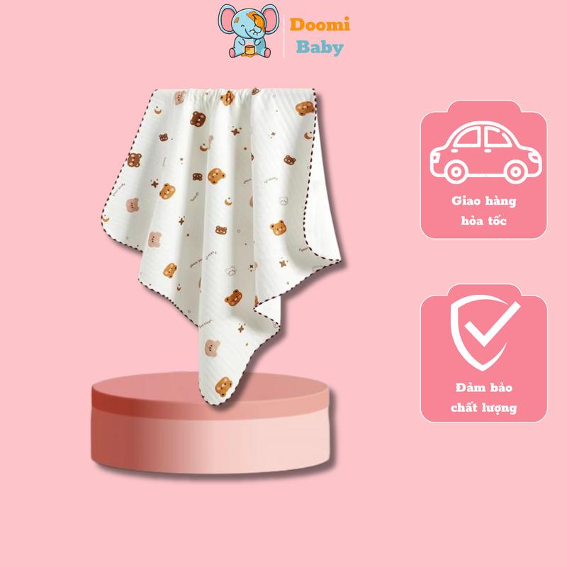 [Cao Cấp] Chăn Mền 6 Lớp Mùa Hè Cotton Hàn Họa Tiết Động Vật Cực Đáng Yêu Cho Bé Kích Thước 85x85cm Doomi Shop - HT531