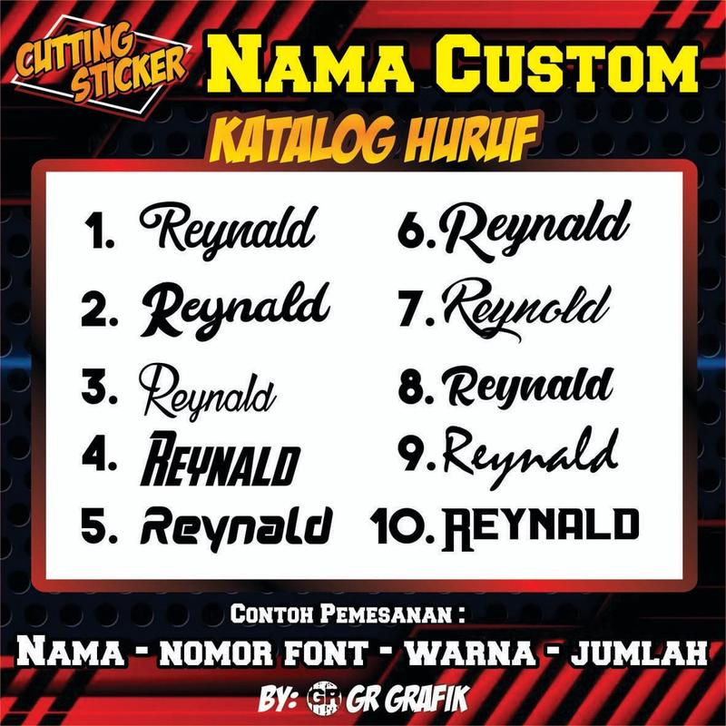 Custom Lettering Nama (TANPA MINIMAL ORDER ) STIKER CUTTING NAMA CUSTOM/STIKER NAMA VIRAL ...