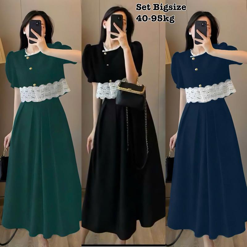 Thời Trang Bigsize - Set Áo Viền Ren và Chân Váy Bigsize Xinh Nhẹ Nhàng Thiết Kế Dự Tiệc Cho Nữ Đẹp Sang Chảnh Dễ Thương 50-95kg Top Aovachanvay vaythoitrang Màu Đen set đồ nữ đẹp xinh nhẹ nhàng Chân Váy và Áo Xoè - 1060