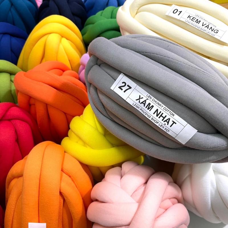 Len Chunky Cotton Sợi To Hottrend Cuộn 240gr