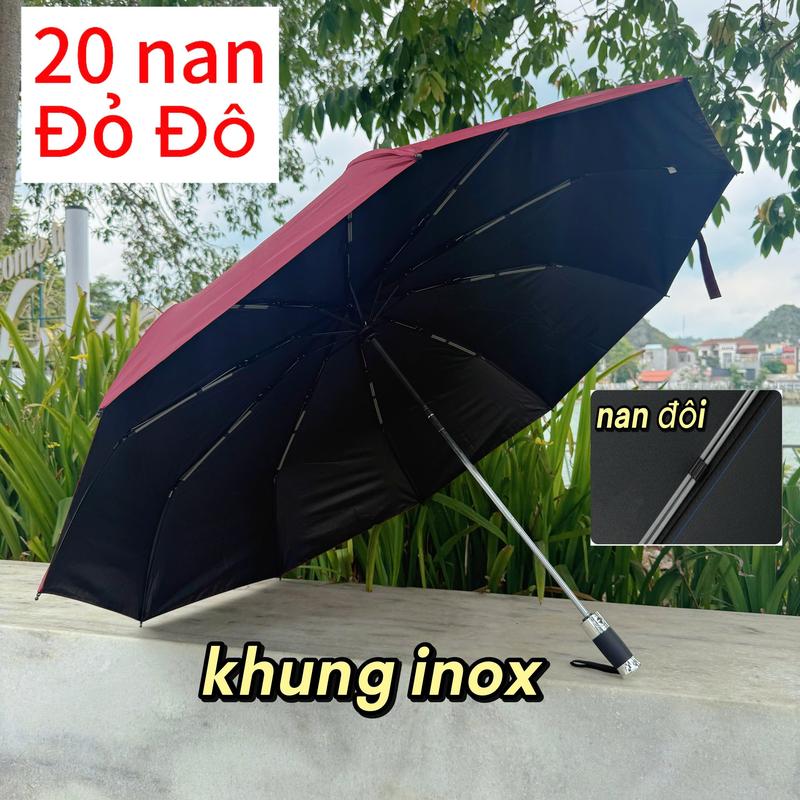 Ô Gập Gọn Tán Rộng 130cm Che 3-4 Người Khung Inox, dù che mưa size lớn,20 Nan Thép Dày Chống Nắng Tốt Chống Thấm Nước, ô tự  động gấp gọn