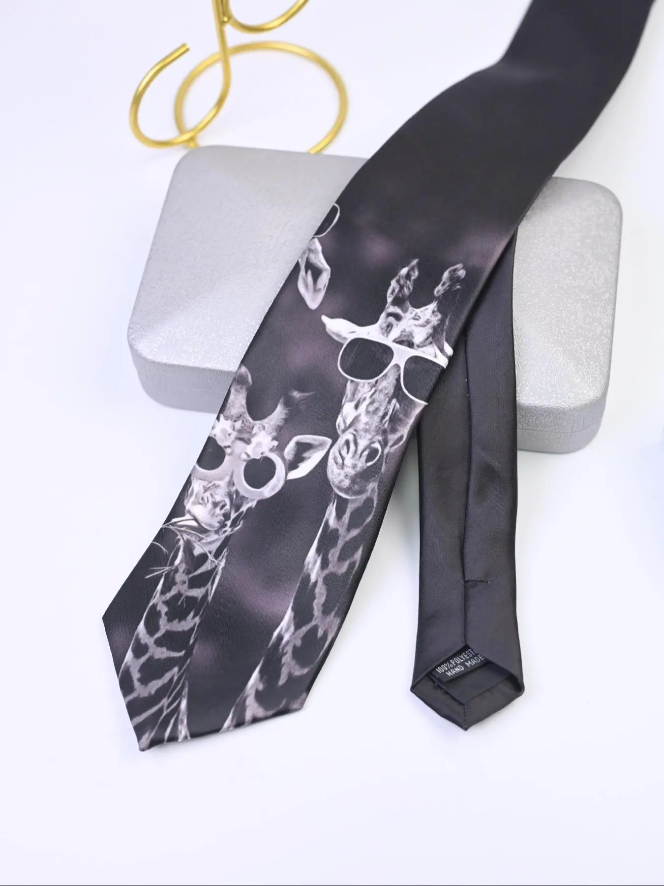 Unisex's Animal Print Tie, Fashion Casual Tie for Work & Party, Casual Neckwear for Men & Women