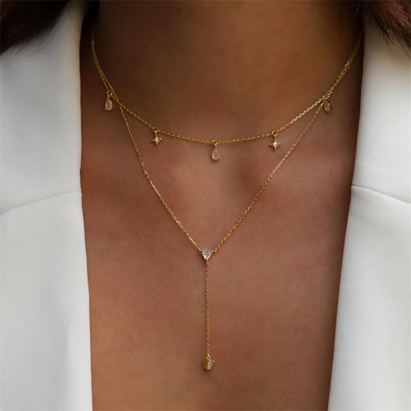 Product Introduction of AIDE 925 Sterling Silver Stacking Choker Chain Women Dainty Flower Zircon Necklace Geometry Korean Clavicle Neck Jewelry Gifts 24