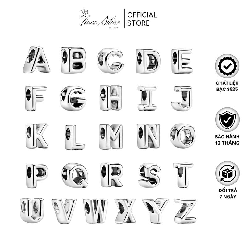 Hạt Charm Bạc S925 Chữ Cái Mix Trang Trí Vòng Tay