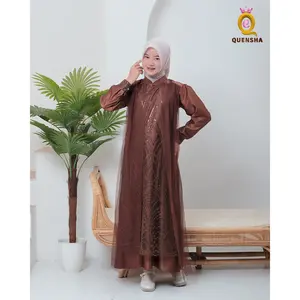 Baju Gamis Remaja Tanggung Umur 7-15 Tahun Leya Kids Dress Pesta Anak Perempuan Model Brukat Spangel Mewah