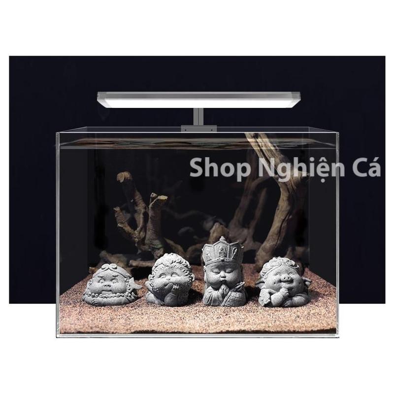 Tượng Thầy Trò Đường Tăng Chibi Bằng Đá Sa Thạch Xanh Dùng Trang Trí Bàn Trà, Tiểu Cảnh, Bể Thủy Sinh Bán Cạn Terrarium 0