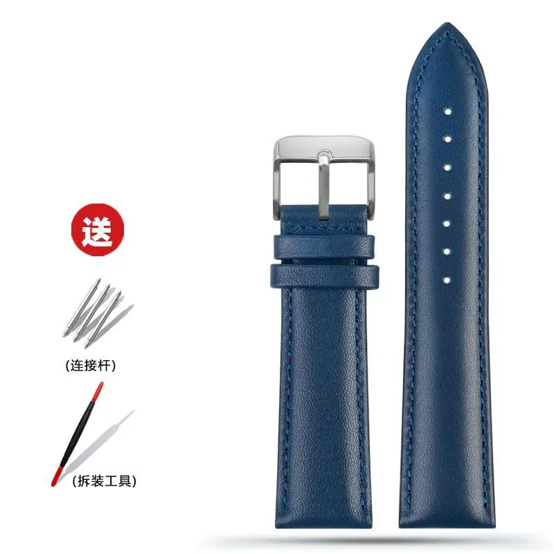 Dây Đeo Đồng Hồ Bằng Da Thật, Thích Hợp Cho Casio EFR-552D / EFB-670 / Efv-540 ECB-900, Màu Xanh Dương, Vòng Đeo Tay Đồng Hồ 5