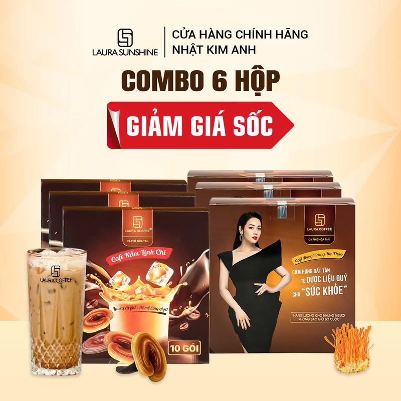 [GIẢM GIÁ KHÔNG QUÀ] Combo 6 Hộp Cà phê Laura Coffee Nhật Kim Anh ( 6 hộp x 10 gói)
