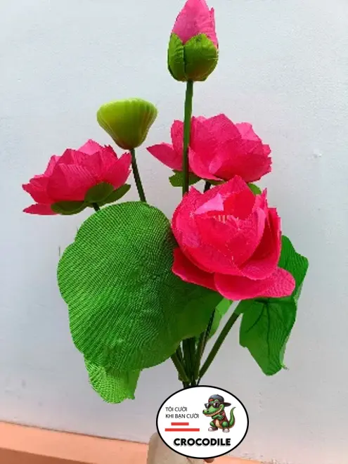 Cành hoa sen trang trí đầy đủ hoa lá đài sen giá tốt nhất - Sản xuất tại Việt Nam - Decor, Decor Phòng 2