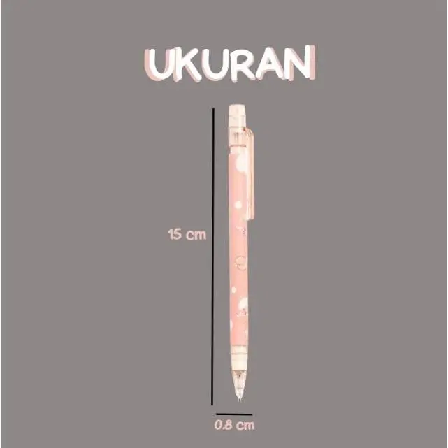 BB Pensil Cetek Mekanik 0.5 Termasuk Penghapus Pencil Mechanic Lucu Dino Peach Warna Pastel  Aesthetic Satuan Bearbears 1