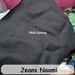 Bahan Kain Jeans Denim Naomi Black Hitam Katun Celana Jeans Hitam Black