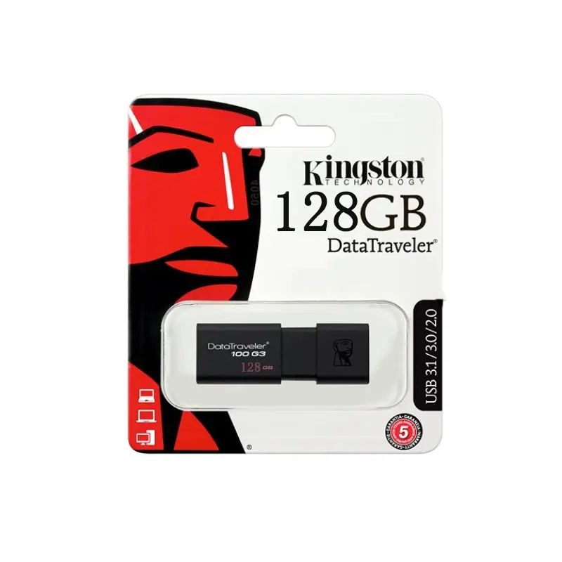 Ổ đĩa USB DataTraveler 100 G3, Kingston, có các dung lượng 8gb, 16gb, 32gb, 64gb, Nhanh, Không thấm nước, Ổ đĩa bộ nhớ, Ổ đĩa nhanh USB 3.0, Có sẵn trong 128gb / 256GB 7