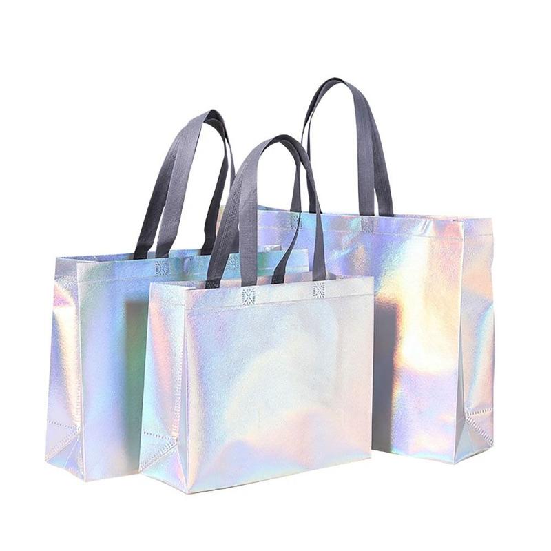 Product Introduction of Laser Non-woven Fabric Tote Shoulder Bags Shopping Clothing Store Woman Storage Reusable Large Pouches Gift Bag 12
