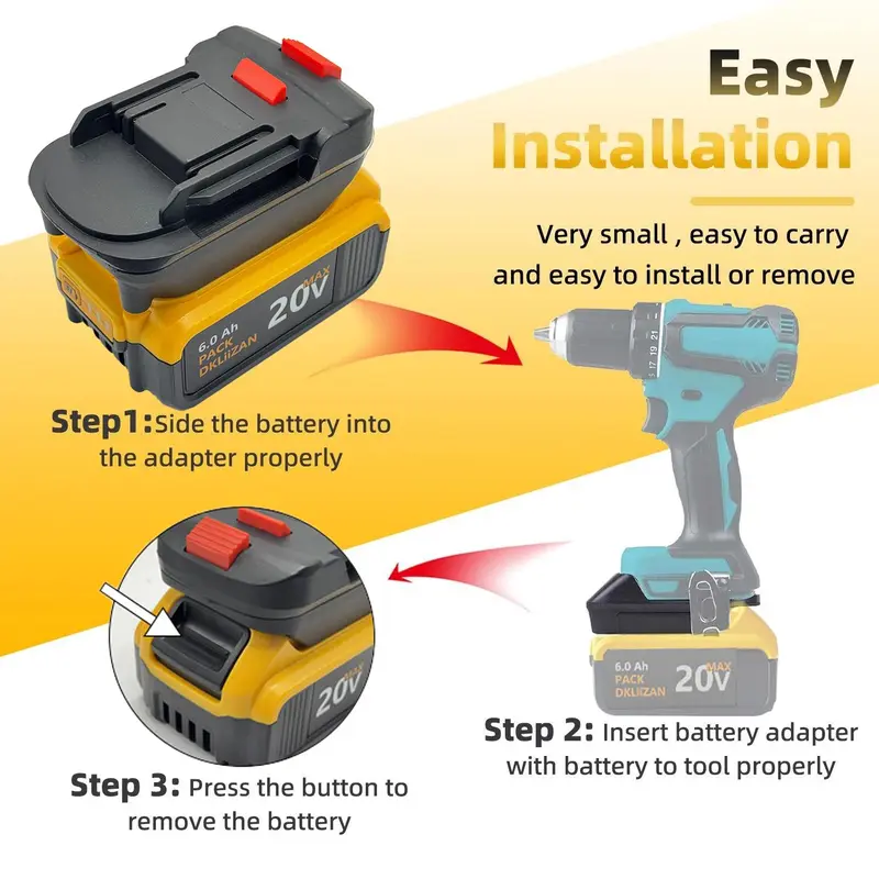 DW to MT Converter, Power Tool Accessories, Suitable for 18V-20V Applications, Ideal for Cordless Drills and Power Tools 1