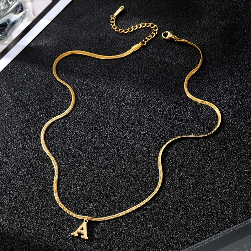 Dây Vòng Cổ Chữ Cái A-Z, Chất Liệu Thép Titan Không Phai Màu, Phụ Kiện Thời Trang Mới, Cao Cấp, Cá Nhân Hóa, Phụ Kiện Dễ Phối Đồ Thoáng Mát, Breezes 5