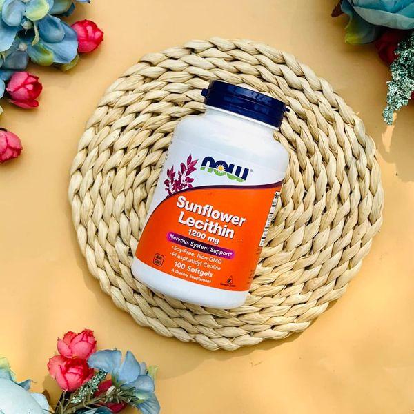 Viên uống Now Sunflower Lecithin 1200mg chống tắc tia sữa 100v và 200v date xa chất lượng cao nhập khẩu Mỹ