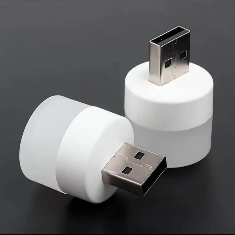 LAMPU LED USB MINI LAMPU BACA TIDUR PORTABLE BULAT KECIL COLOKAN USB warna putih Merah
