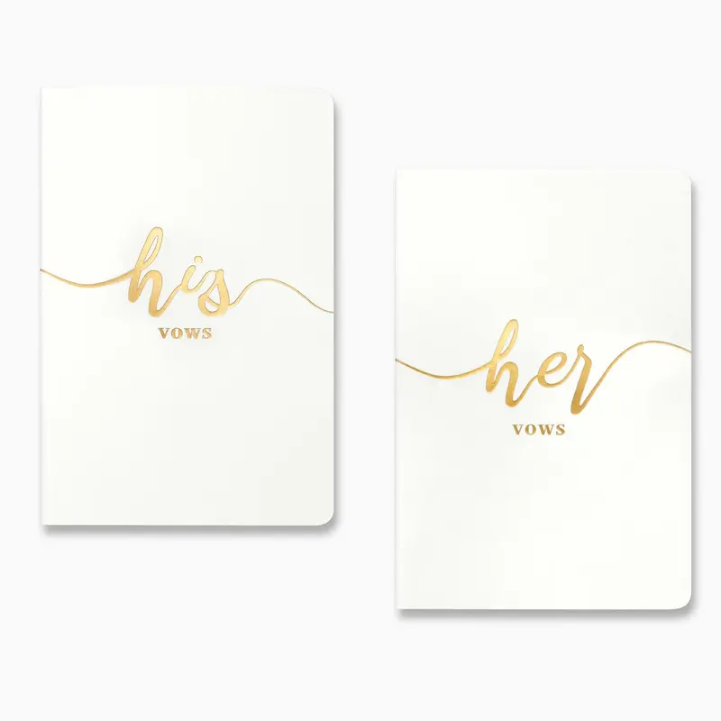 2pcs/set Wedding Vow Book, His and Hers Elegant Wedding Notebook, Gift for Bride Groom Ceremony 2