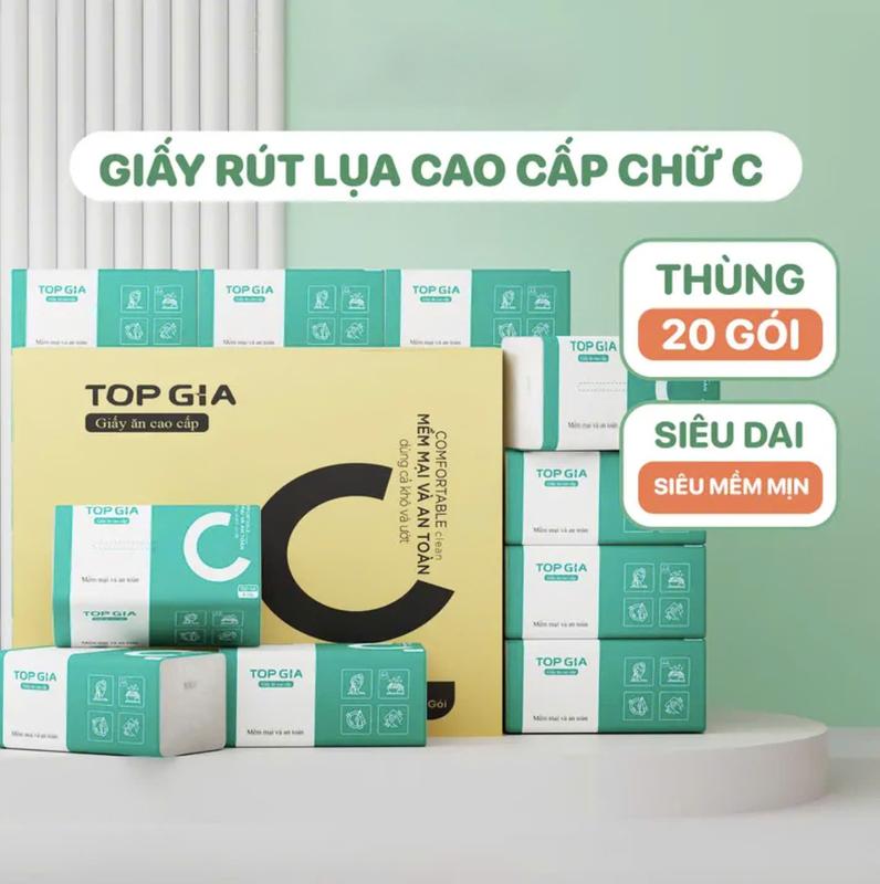  Khăn giấy lụa rút cao cấp chữ "C" gói lớn TOPGIA thùng 20 gói siêu dai mềm mịn không mủn giấy. Giấy Ăn. văn phòng không mùi Giấy Vệ Sinh giấy ăn  hằng du mục giấy  rút giấy ăn khangi  ay giấy rút  hằng du mục 
