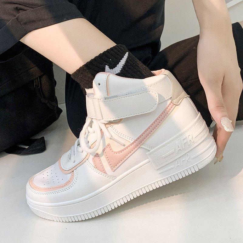 Product Introduction of Korean Women's High Top Sneakers Rubber Shoes Trainer Running Girl Walking Shoes 8