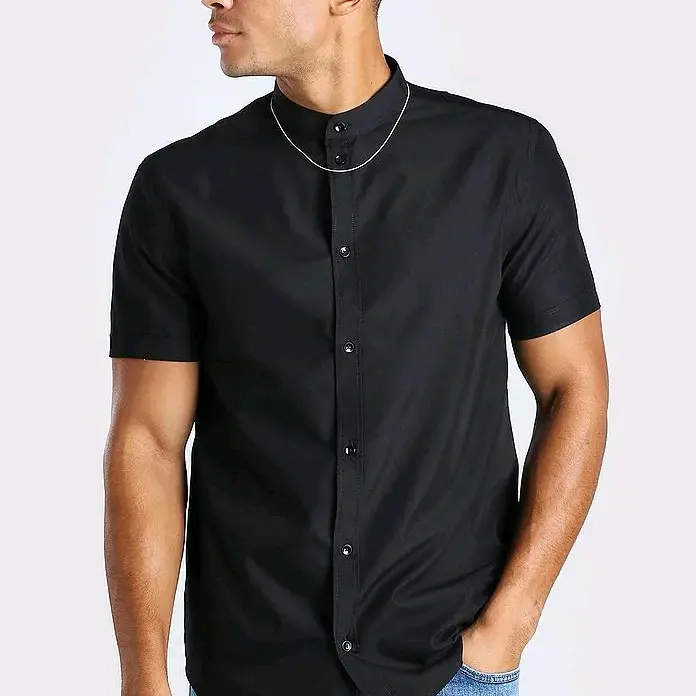 Kemeja Lelaki Short Sleeve Slim Fit kemeja 100% Cotton veen coller