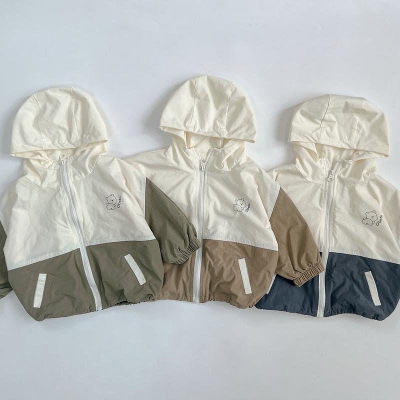 Ak138 Áo Khoác Gió Thu Đông Chú Gấu Dễ Thương Cho Bé Obebi Jacket Bo Chun Nữ Top
