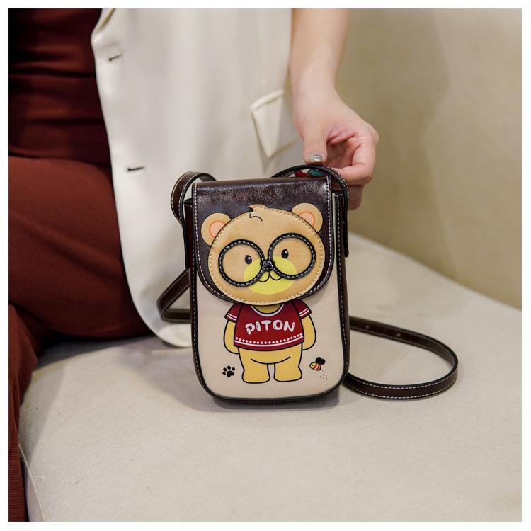 Túi điện thoại nữ thời trang họa tiết gấu đeo chéo hàng quảng châu cao cấp T766 Bag Đeo Vai Tote Hoa