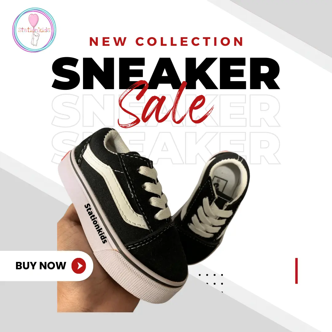 STKIDS Sepatu Anak Laki-laki Perempuan vns OS Black White