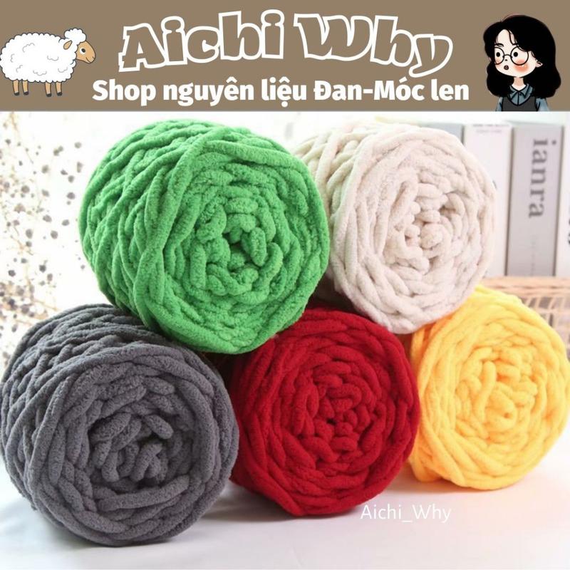 Len nhung đũa Bông Sữa 100g - Len nhung sợi 6mm