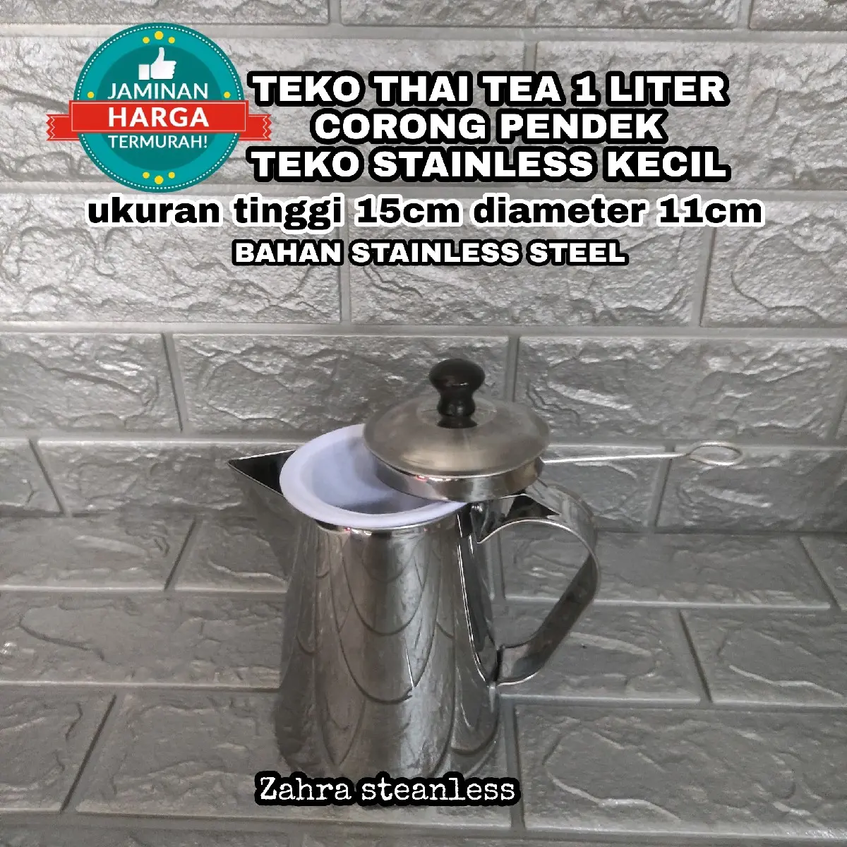 Teko Thai Tea 1 Liter Set Saringan/ Teko Teh/ Teko stainless