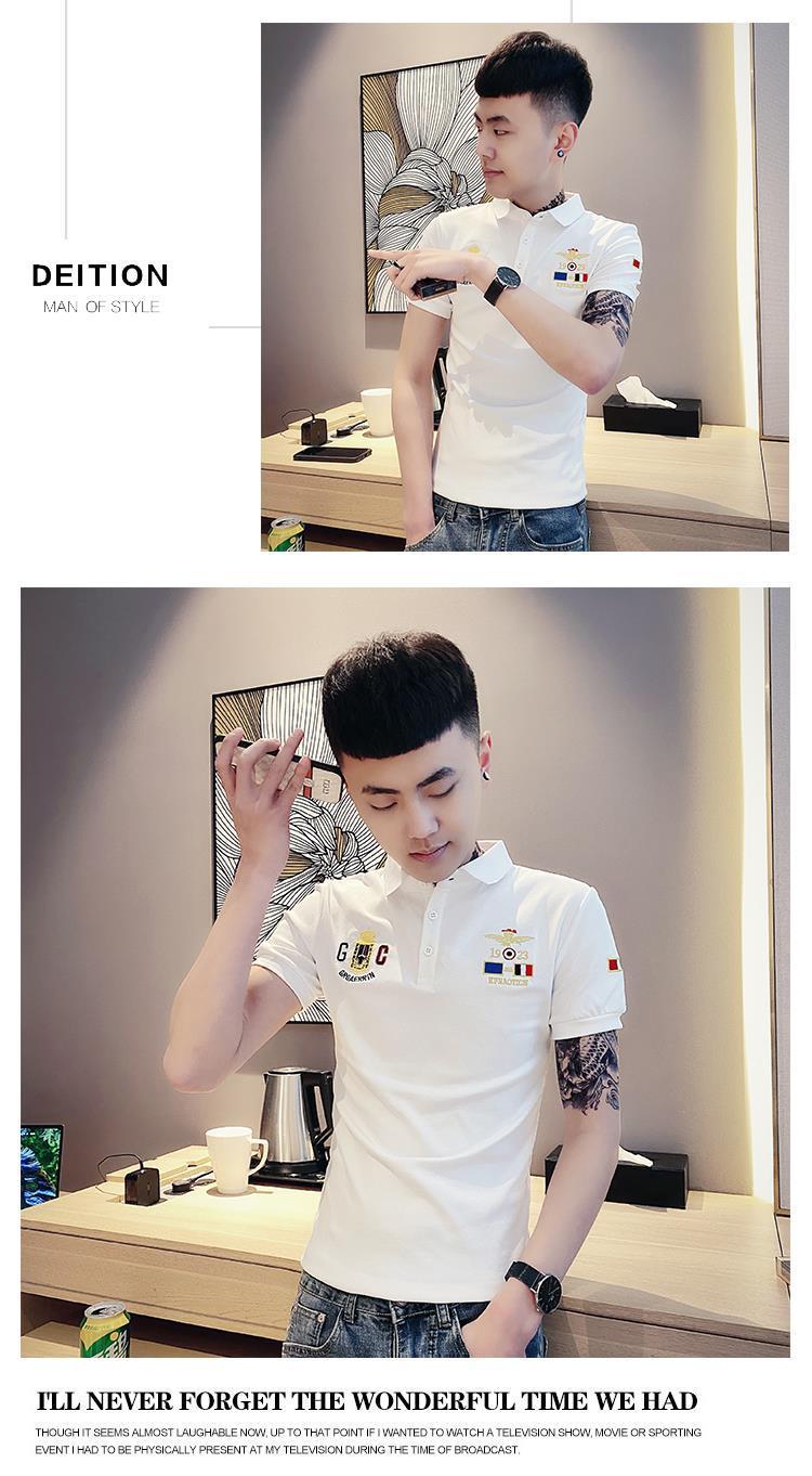 Product Introduction of Áo Thun Nam ngắn Tay Dáng Ôm, Phong Cách Hàn Quốc Hợp Xu hướng, Áo Polo Tay Lửng Bó Sát, Mùa Hè Mới, Tinh Thần Xã Hội, Thích Hợp Cho Giới Trẻ, Bộ Sưu Tập Mới Yêu Thích (2286), 5