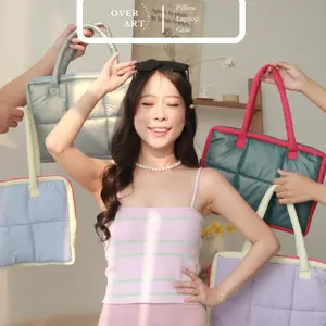 OVERART Tas Laptop 13-14 Inch Pillow Case dengan Handle & Kompartemen Charger Bahan Parasut Water Resistant Dimensi 26x36 Cm