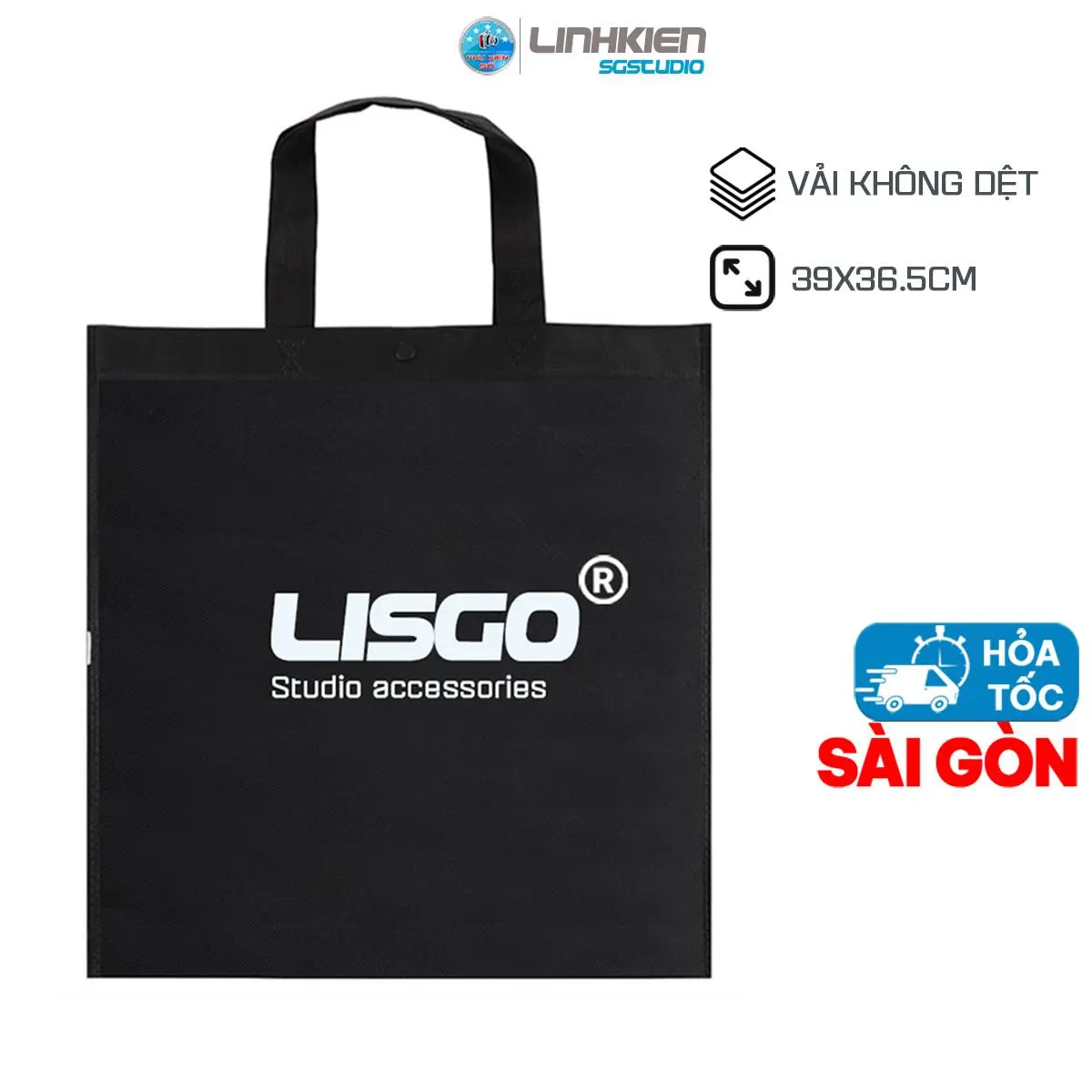 Túi Vải Không Dệt Đựng Đèn ,Túi Đựng Phụ Kiện Máy Ảnh 40cm Lisgo Studio Tote Kích Thước Túi 39cmx36,5cm