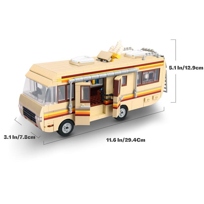Creative Break Bad RV Car Building Blocks, 986pcs/set Modern Funny Car Jelly Building Blocks Kit, Classic Building Toys, Gifts for Building Block Enthusiasts, Christmas Gift, Stocking Filler 1