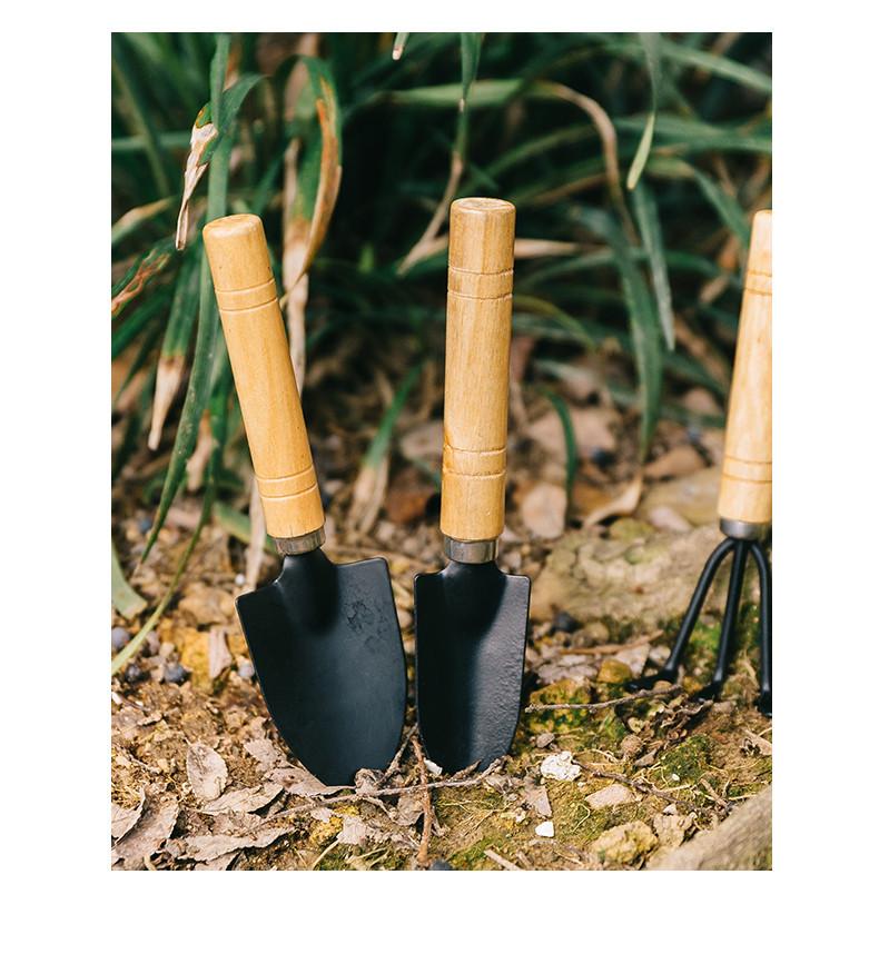 Product Introduction of A set of three potted small shovel sets, flower planting shovels, soil loosening shovels, gardening planting succulent tools, a set of three pieces, suitable for household use, wooden handle, anti-fouling paint plating 1