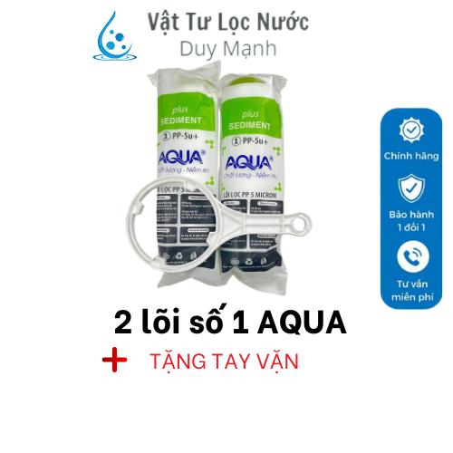 BỘ 2 LÕI LỌC NƯỚC RO SỐ 1 AQUA - tặng kèm 1 tay vặn máy lọc máy lọc máy lọc