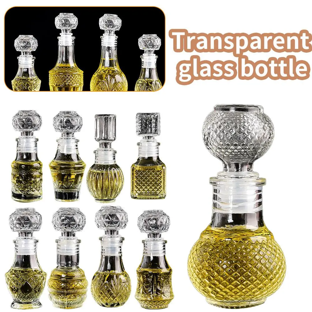 ขวดเปล่าจ่ายใส 50ml พร้อมขวดแก้วสำหรับวิสกี้ แก้ว และเหล้า ขวด Decanter