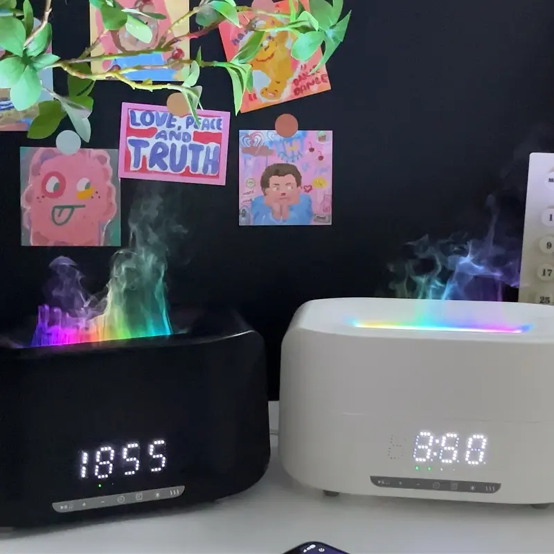 Máy xông tinh dầu Ngọn Lửa Loa Bluetooth Nháy Đèn Theo Nhạc mẫu mới nhất - Diffuserlux 7