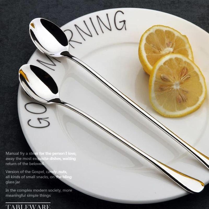 Product Introduction of Stainless Steel Spoons Coffee Shaking Stirring Spoons Mixing Coffe Cutlery Scoop Teaspoon 30