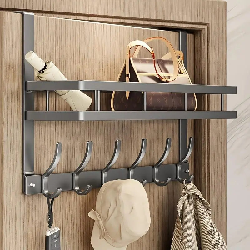 Door Back Hook Hanger, Multifunctional Hook Door Hanger Storage Rack, Home Organizer for Bedroom, Bathroom and Kitchen, Home Space Saver
