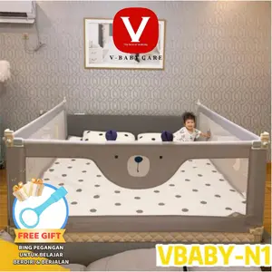 V-BABYCARE Baby Bed Guard/Baby Bedrail/Pagar Pengaman Kasur/ Tempat Tidur Ranjang Bayi Balita/Bedguard Tinggi 100 CM/VBABY-N1