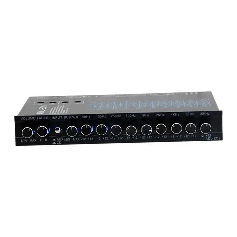 9 Band Equalizer Car Audio Equalizer Metal Subwoofer Output Front Rear + sub Output 0