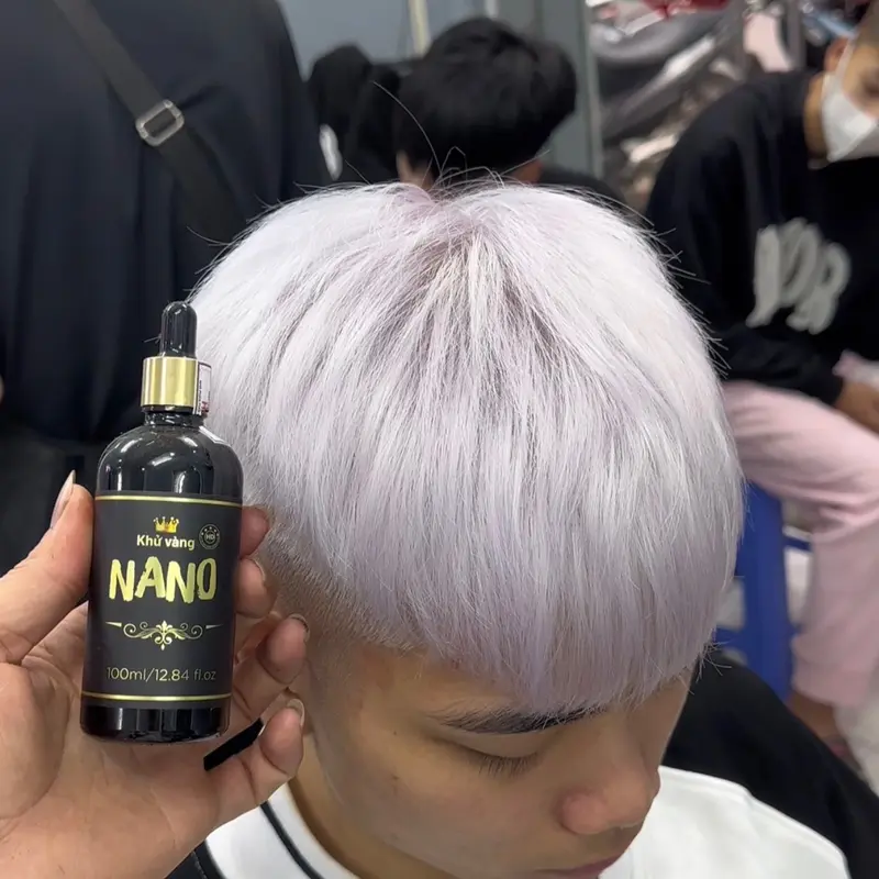 KHỬ VÀNG TÓC NANO - 100ml ĐẬM ĐẶC - Siêu Mạnh ( 1 Lọ Dùng 2 Năm ) - Hỗ Trợ Khử Các Nền Tóc Tẩy Phai Ra Vàng . 7