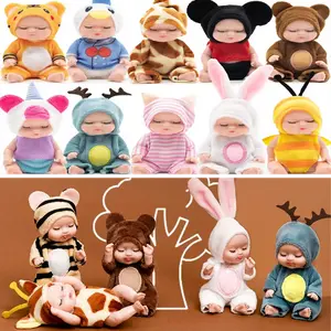 Vixplorn-Mainan Boneka Bayi Super Mini Newborn Perempuan Tidur Mini Lucu Newborn Perempuan Tidur Mini Lucu Mirip Asli Ukuran 11 cm