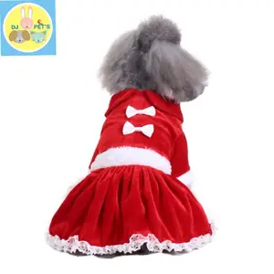 baju natal anjing dan kucing dress natal 2 pita untuk hewan anabul