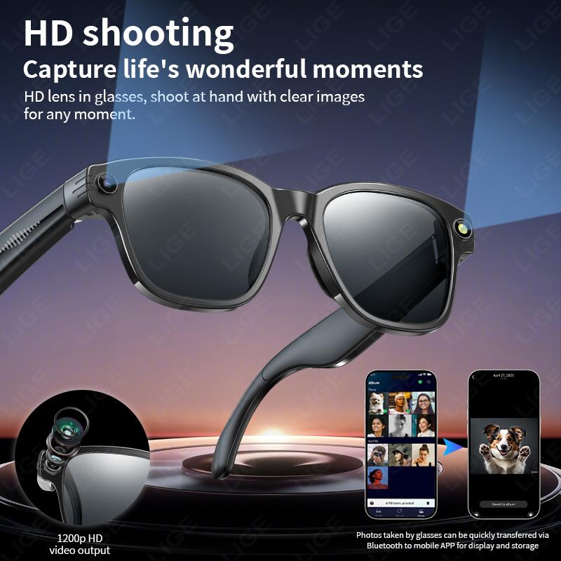 New AI Smart Glasses 800W Camera WIFI+Bluetooth Real-time Transmission Sunglasses Touch Control Video Record Glasses Android IOS - Image 2