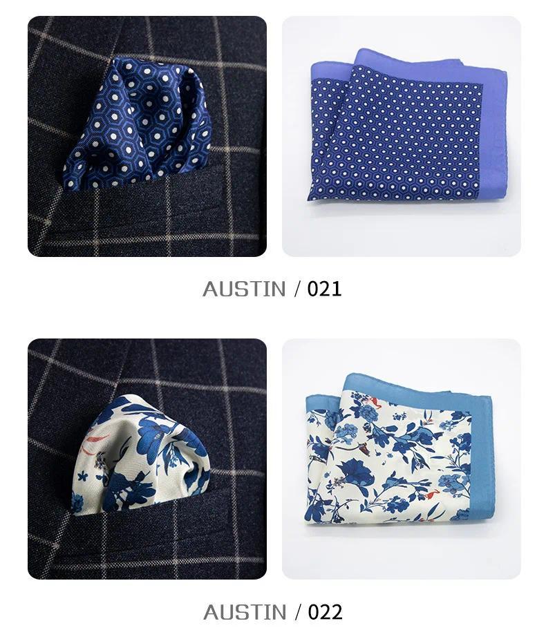 Product Introduction of Men 100% Silk Pocket Square Print Real Satin Small Square Scarf Gentleman Business Suit Shirt Chest Scarf Handkerchief 30*30 Cm 24