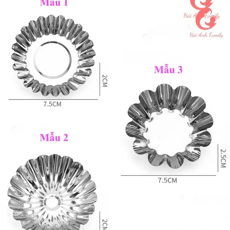 Khuôn Bánh Tart Trứng Lượn Sóng Cao Cấp Rộng 7,2cm 1