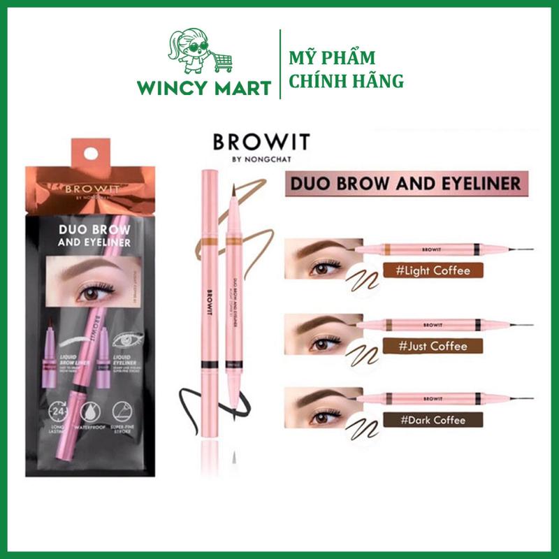 Chì Kẻ Mày, Kẻ Mắt Siêu Mảnh 2 in 1 Duo Brow And Eyeliner By Nongchat Cosmetic Women